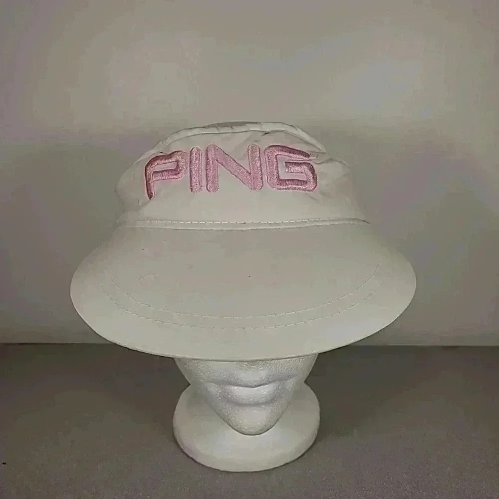 Ping Large Brim HW Classic Visor Adjustable  White And Pink